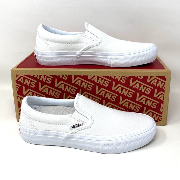 Vans Shoes - Vans Slip-On Pro White Skateboarding Women's Size Low Top Canvas VN0A347VWWW